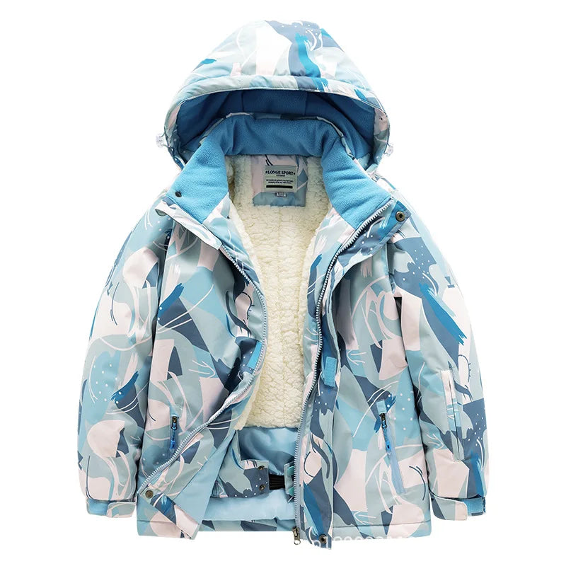 Children's Ski Suit Girls Boys Outdoor Thickened Waterproof Windproof Warm Teenager Ski Pants Equipment 100-165cm