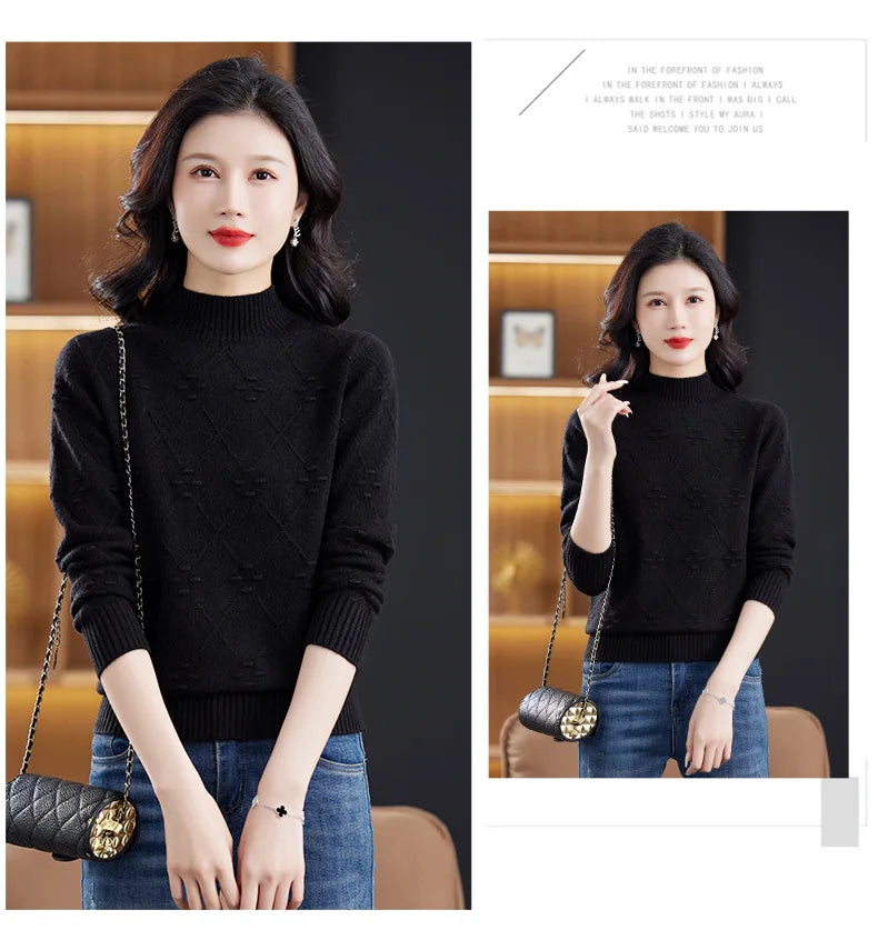 Women's Mock-Neck Knit Sweater
