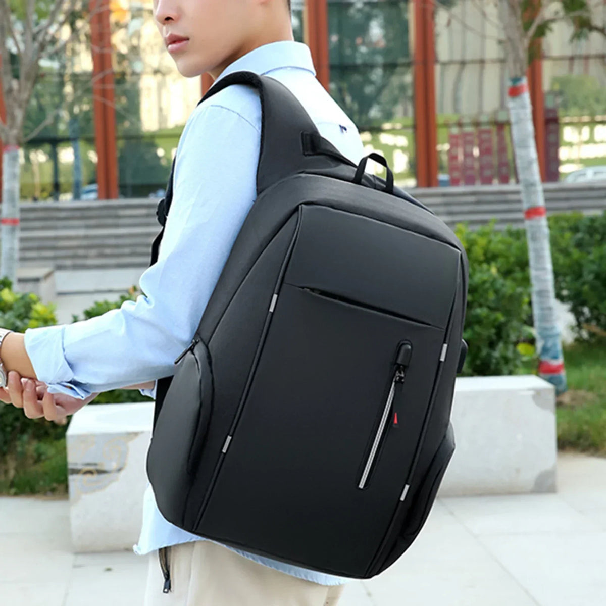 17" Laptop Backpack with USB Charging Port - Waterproof Travel Bag for Men & Women