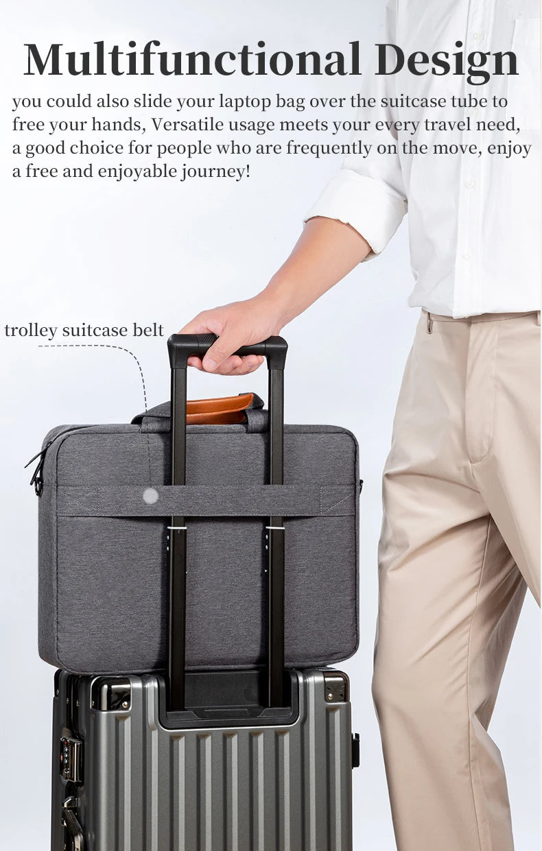Men's 15.6" Laptop Messenger Bag - Business Briefcase for MacBook, Dell & Lenovo
