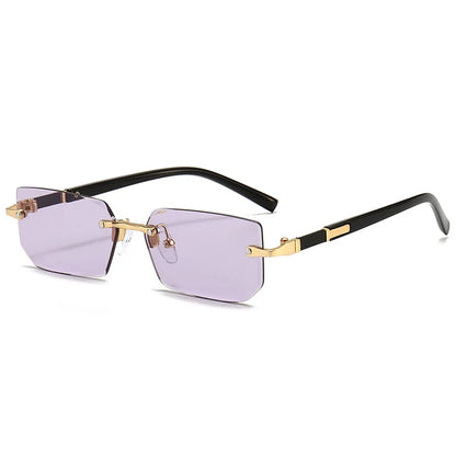 Rimless Rectangle Sunglasses | Trendy Small Square Summer Shades