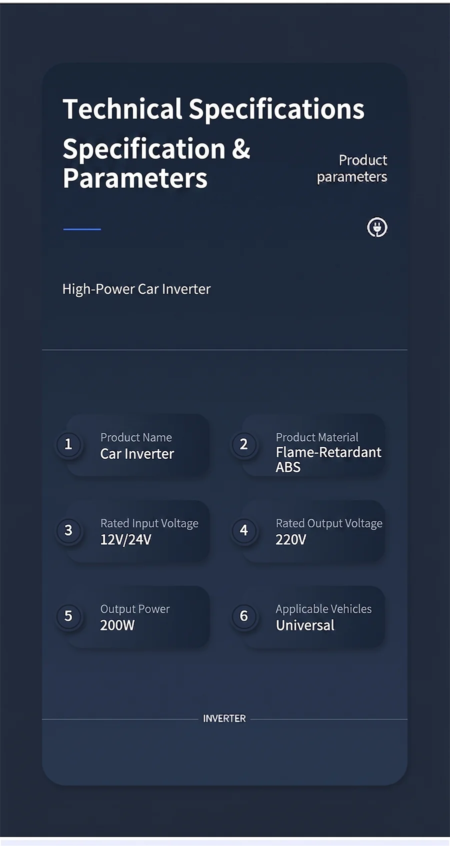 200W 12V to 220V Car Power Inverter