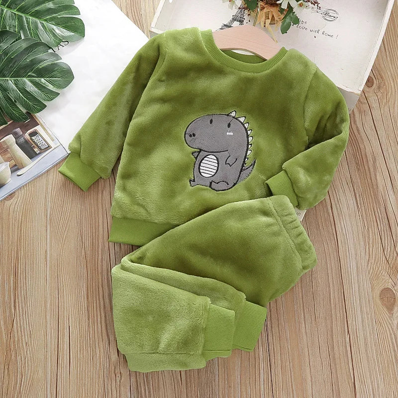 Kids' Flannel Fleece Pajama Set – Warm Toddler Sleepwear, 9 Months–6T