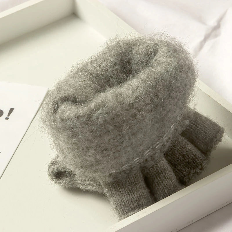 Knit Half-Finger Gloves – Unisex Winter Fingerless Gloves, 4 Colours