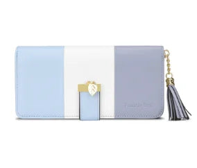 Women's Colour-Block Long Zip Wallet – RFID Blocking, 9 Card Slots, Fits a Phone