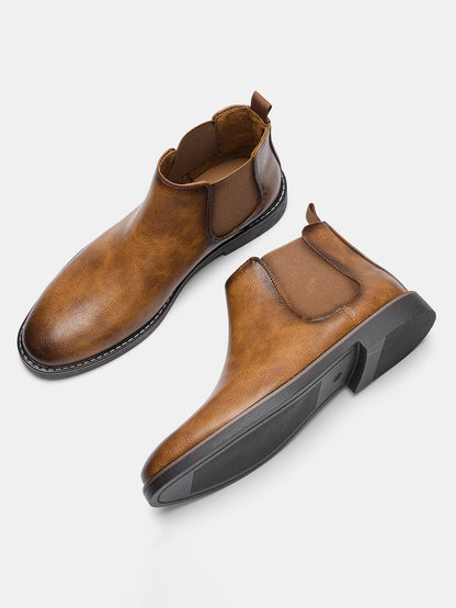 Herren-Chelsea-Boots im Slip-on-Stil mit eckiger Zehenpartie