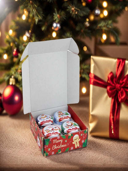 Weihnachts-Aromatherapie-Kerzen Weihnachtsmann Schneemänner Blechdosen Kerze Weihnachtsdekoration für zu Hause Weihnachten Neujahr 2025 Navidad