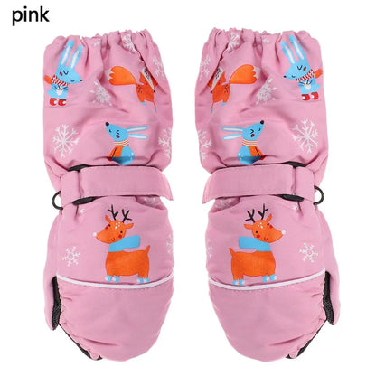 Muffole da sci a forma di coniglio per bambini – Spesse e calde muffole da neve (Età 2–6)