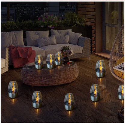 Lámpara de vela LED sin llama alimentada por energía solar | Resistente al agua IP65 | 6–8 horas de autonomía | Decoración de jardín y exteriores