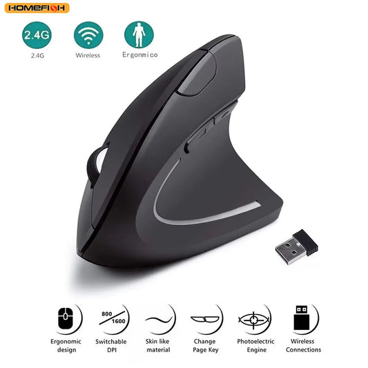 Vertical Ergonomic Wireless Mouse – 2.4 GHz, Adjustable DPI