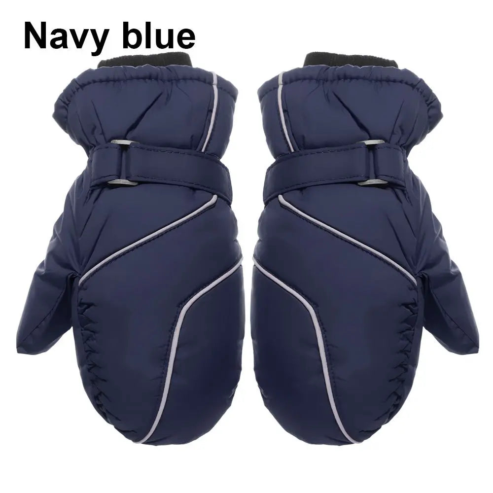 Kids' Adjustable Ski Gloves – Velvet-Lined Snow Gloves (Ages 5–9)