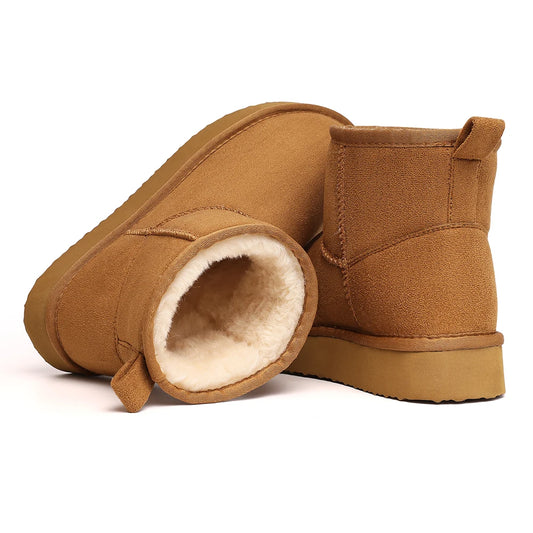 Evshine Women's Plush-Lined Slip-On Ankle Boots