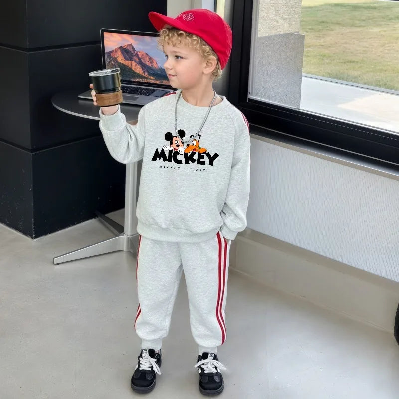 Boys' Side Stripe Tracksuit - Hoodie & Long Pants 2-Piece Set, 9M-8Y