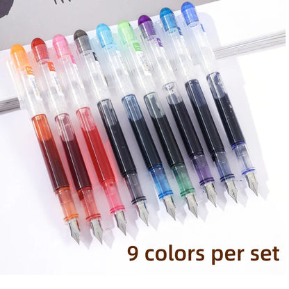 Colourful Fountain Pens – 9-Pen Set, Extra Fine Nib