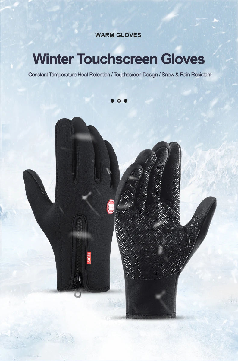 Unisex Water-Repellent Touchscreen Winter Gloves (2 Pairs)