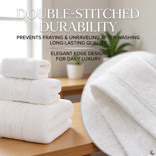 Ensemble de 3 serviettes en coton 600 GSM – Sans torsion et moelleuses