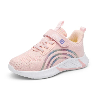 Scarpe casual da bambina, sneaker bianche in mesh, calzature estive da scuola a calzino, scarpe sportive alla moda per ragazze, scarpe da corsa autunnali