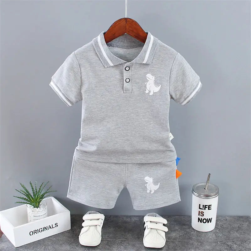Baby Boys' Dinosaur T-Shirt & Shorts Set - 2-Piece Summer Outfit, 4M-5Y