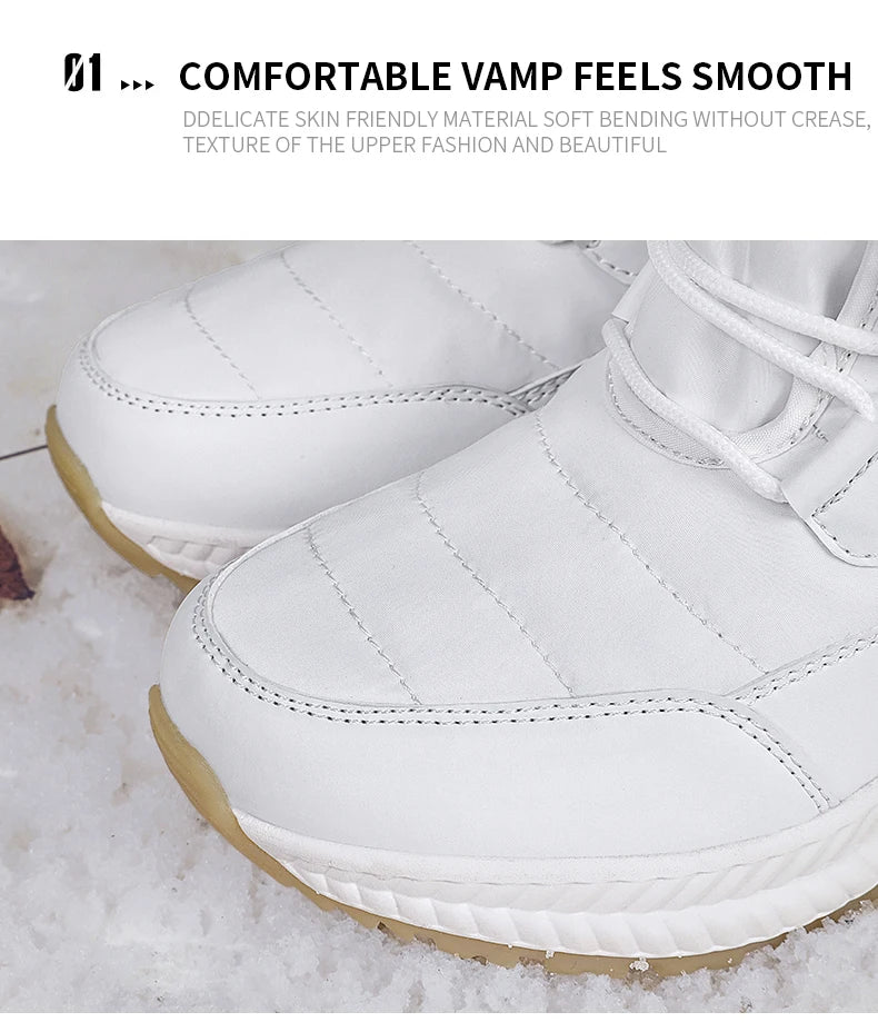 Women's Lace-Up Snow Boots – Plush-Lined Mid-Calf Winter Boots