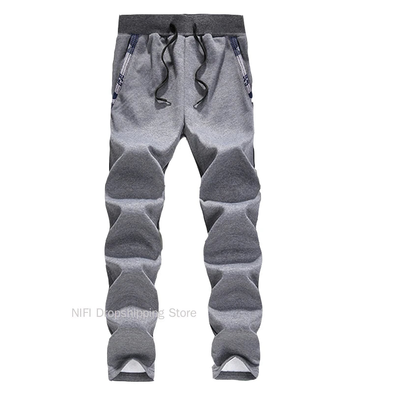 Men's Winter Jackets Thick Warm Jacket Brand Sportswear Coat Pants Solid Color Fleece Zipper Hooded Long Sleeved Male Outerwear