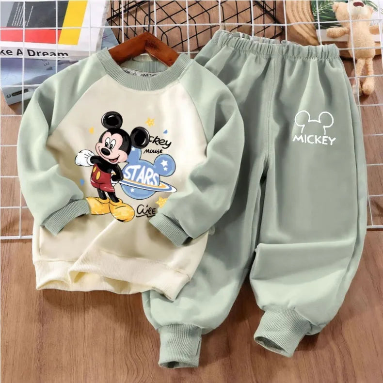 Boys' Cartoon Print Hoodie & Trousers Set - 2-Piece Spring Sports Outfit, 9M-8Y