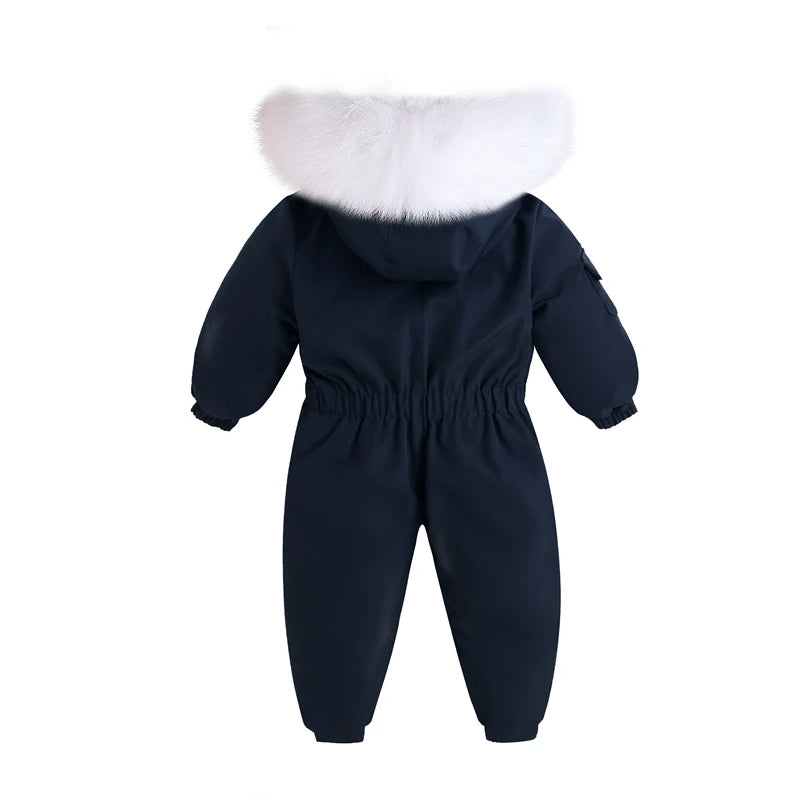 Children Ski Suit Winter Autumn Plus Velvet Boys Jumpsuit Warm Kids Clothes Waterproof Baby Overalls Hooded Girls Snowsuit 1-5Y