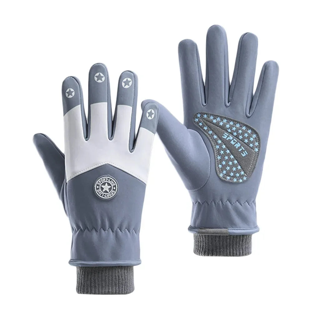 Kids' Velvet-Lined Winter Gloves – Non-Slip Cycling & Ski Gloves (Ages 7–13)