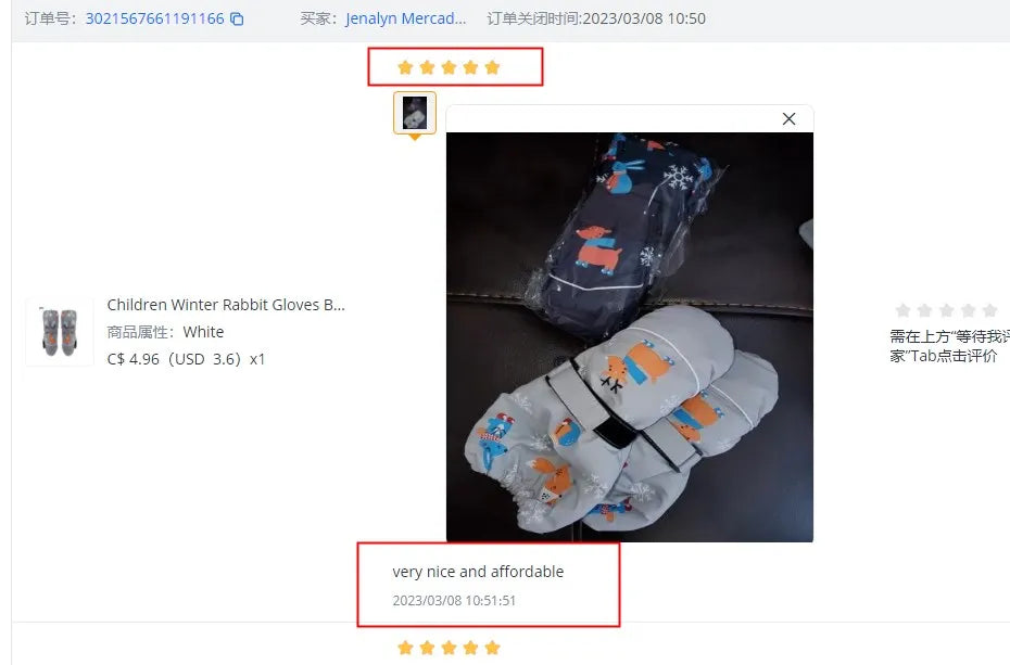 Kids' Rabbit Ski Mittens – Thick Warm Snow Mittens (Ages 2–6)