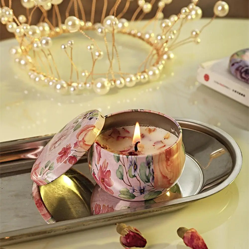 Scented Candles for Home Soy Wax Aromatherapy with Lavender Rose Jasmine etc. Plant Essential Oils & Dried Flowers Gifts