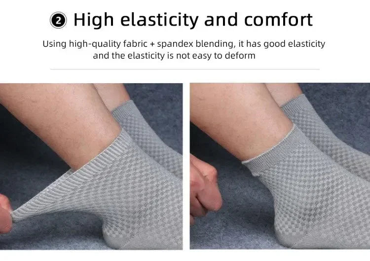 Men's Bamboo Low-Cut Socks – 5 Pairs, Soft & Breathable