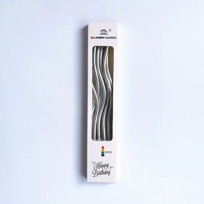 Geburtstagskerzen mit Spiralwirbel | 6er-Pack | 9 Metallic-Farben | Rauchfrei | Party- & Hochzeitsdekoration