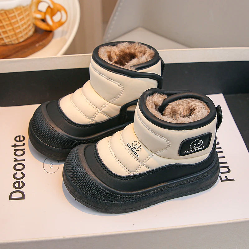 2025 New Winter Plush Snow Boots for Children Thick Warm Boy's Girl's Cotton Shoes Waterproof Kid's Winter Boots Velvet Shoe