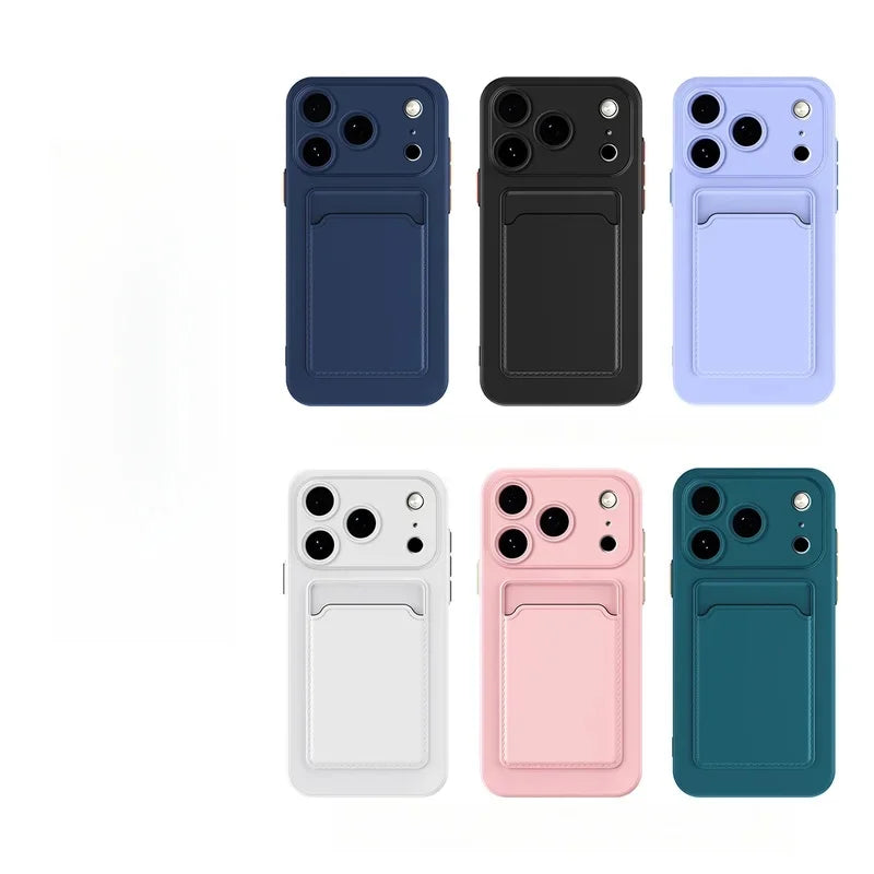 iPhone Card Holder Case with Camera Lens Protection