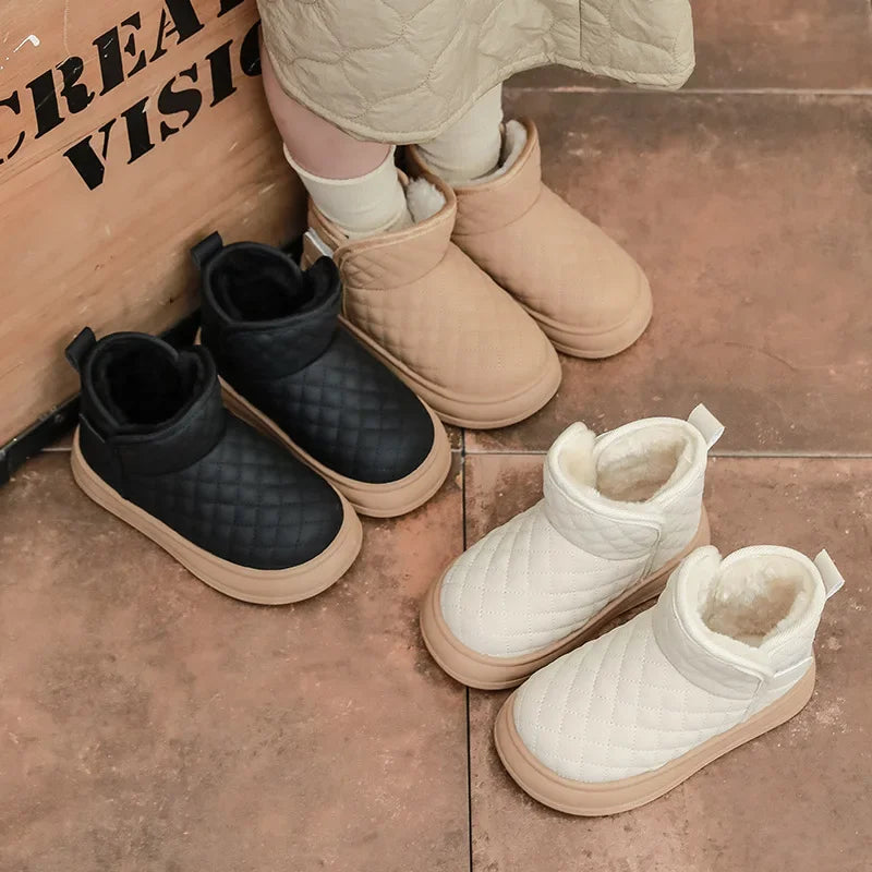 2026 Winter Plush Boots For Children Soft Warm Velvet Snow Boots For Kids Anti-slippery Waterproof Boy's Girl's Winter Boots
