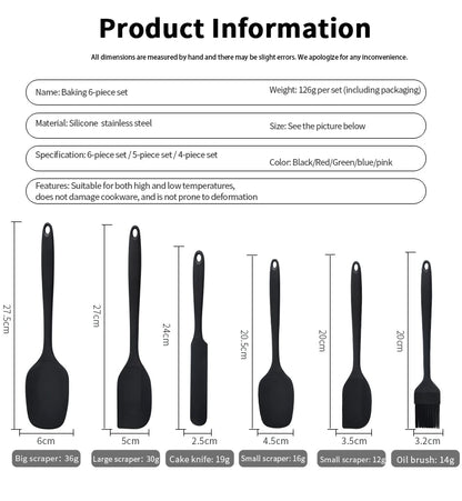 Silicone Kitchen Utensil Set – 6-Piece Spatula & Baking Tools