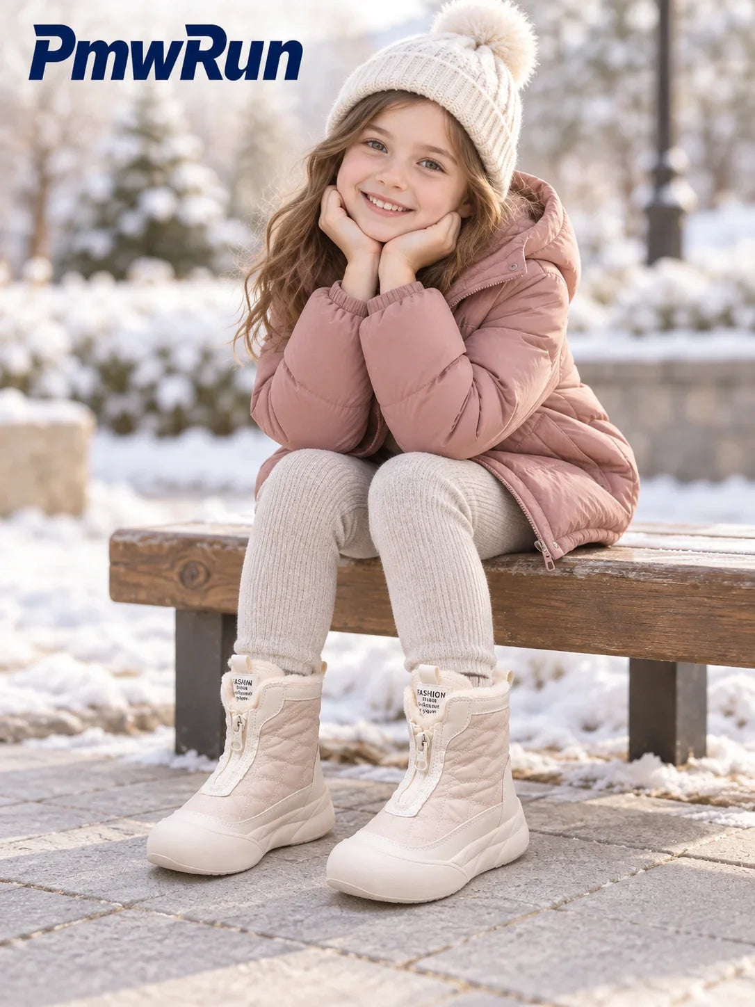 Kids' Plush-Lined Winter Snow Boots