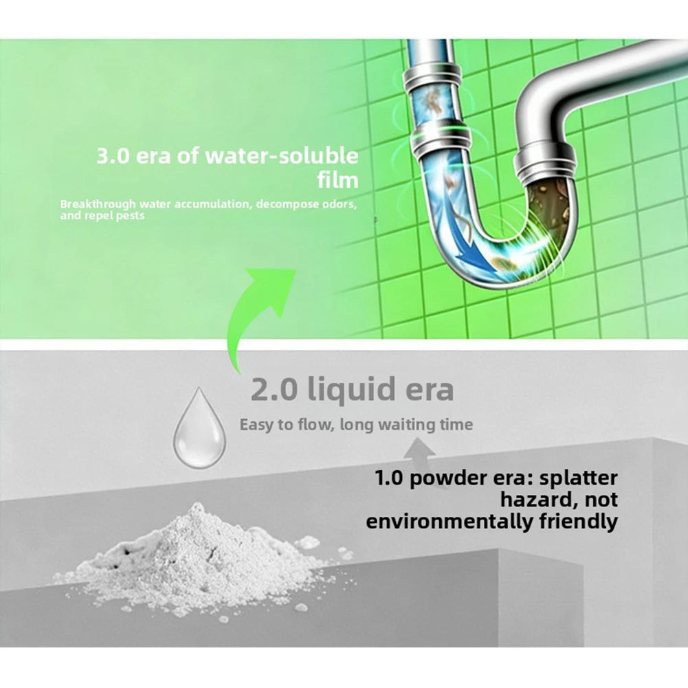 Odor Removal Sewer Cleaner Scented Gel Airs Freshener For Sinks Drains Gel Water Film Soluble In Water For Kitchen For Bathroom