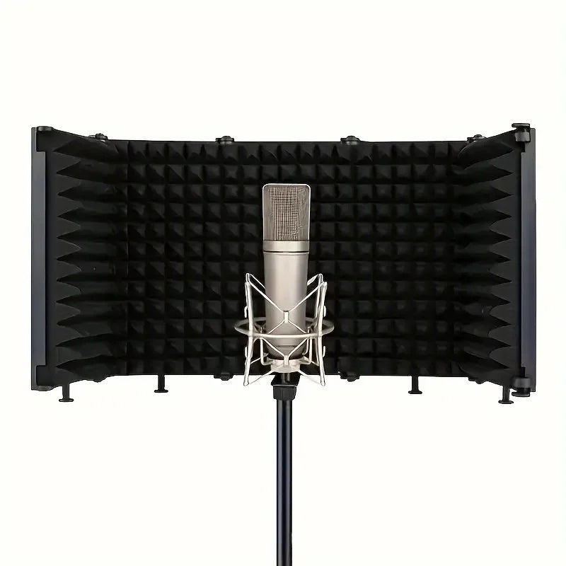 Microphone Isolation Shield – Foldable Sound-Absorbing Vocal Booth