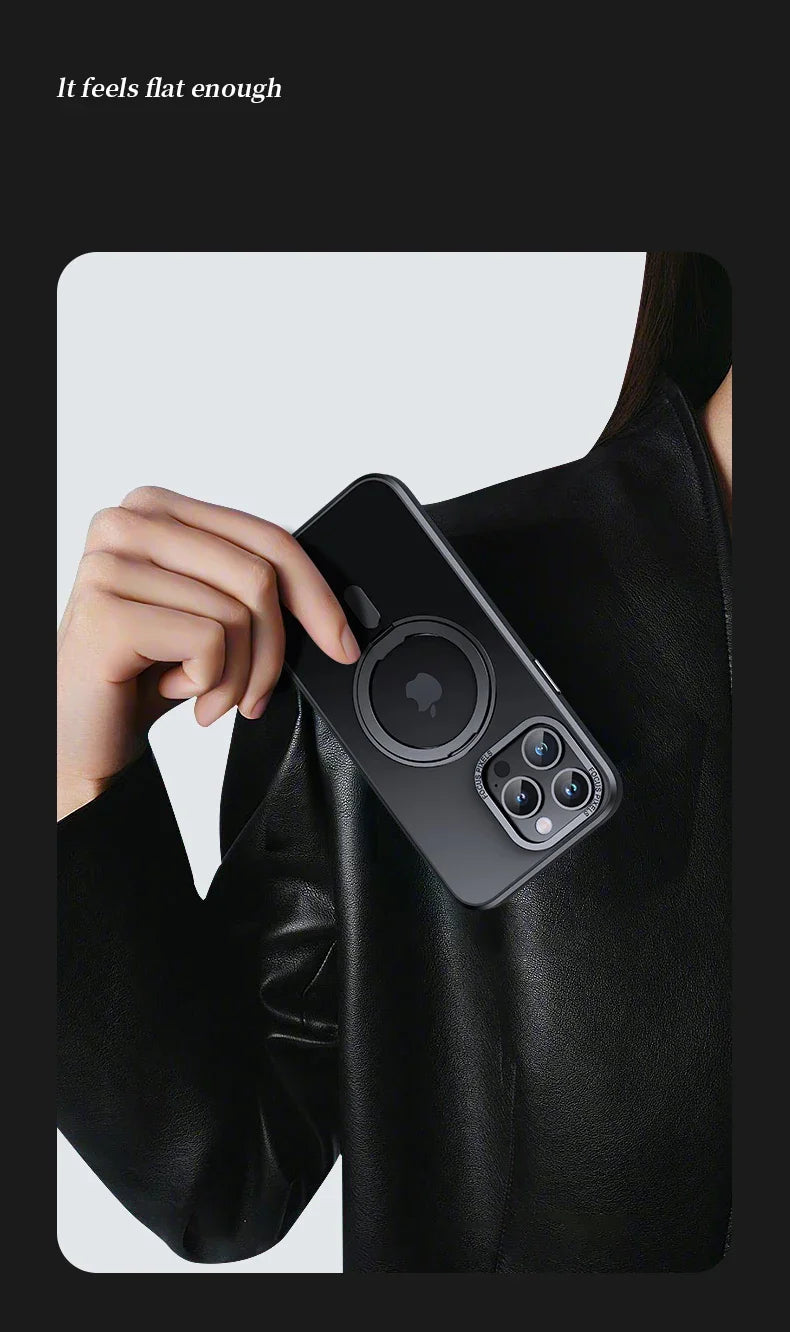Magnetic iPhone Case with 360° Rotating Ring Stand