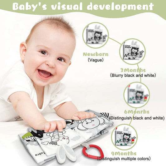 Baby Soft Cloth Book – Crinkle Sensory Book for 0–12 Months