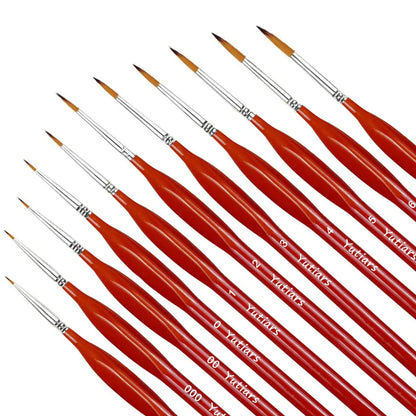 Miniature Detail Paint Brush Set – 10 or 11 Fine-Tip Brushes