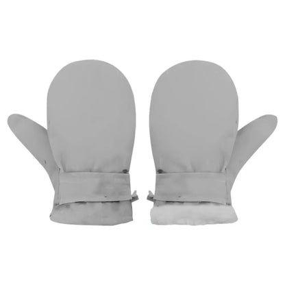 Muffole da neve per bambini foderate in pile con clip antilesione – Colori tinta unita