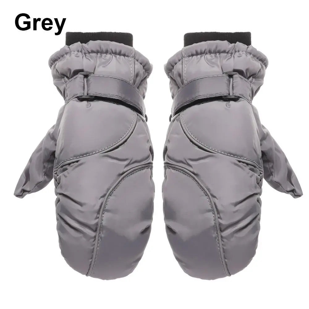 Kids' Adjustable Ski Gloves – Velvet-Lined Snow Gloves (Ages 5–9)