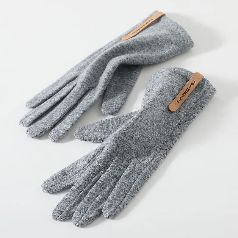 Women's Cashmere-Style Touchscreen Gloves with Bow