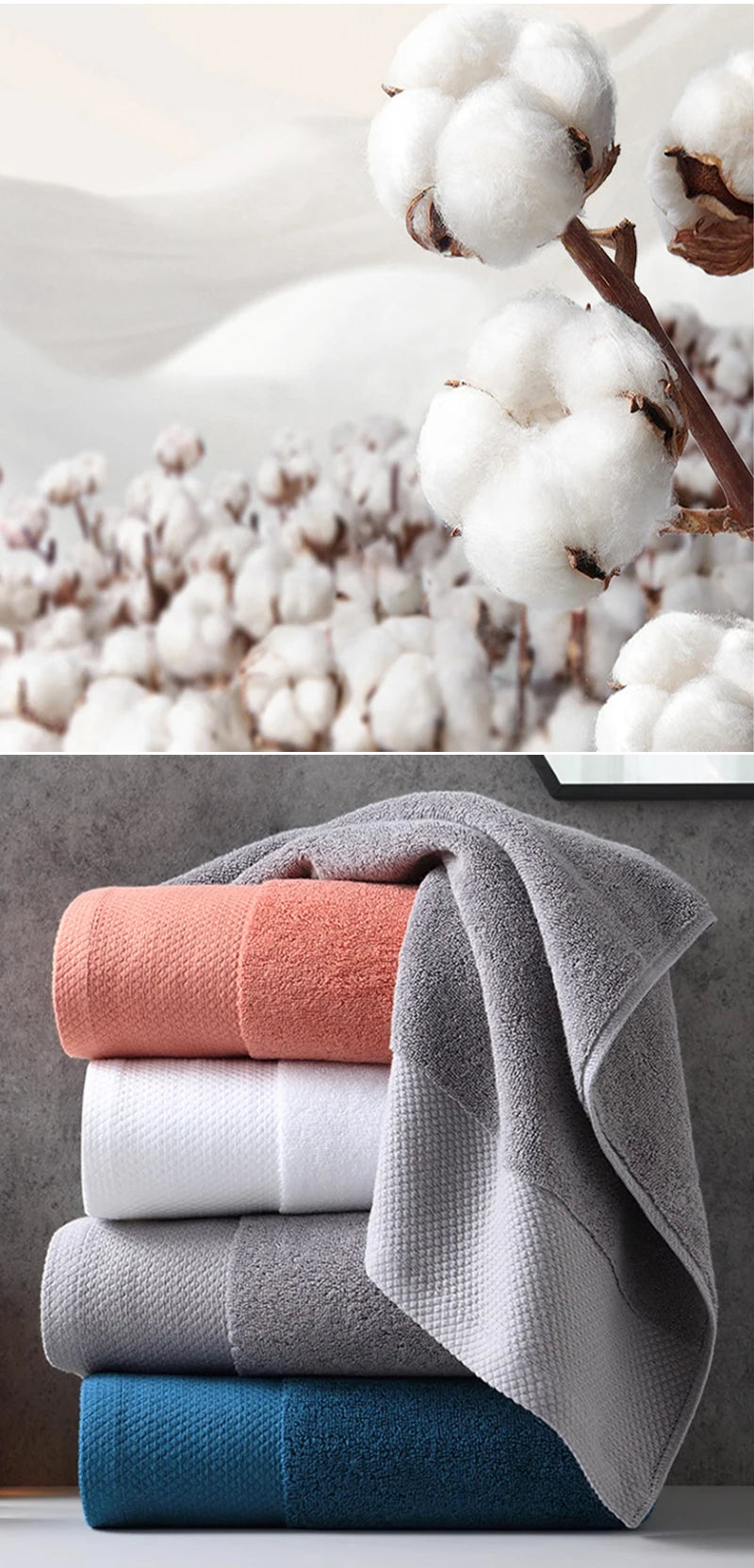 Heavyweight Cotton Bath Towel – Hand Towel or Oversized 90 × 180 cm