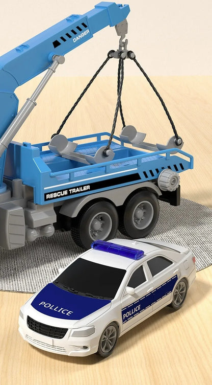 Inertia Rescue Crane Trailer Toy with Lights & Sounds