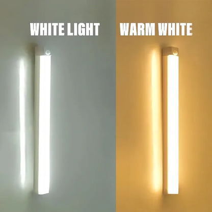 Wiederaufladbare LED-Lichtleiste mit Bewegungsmelder – Kabelloses Unterschrank- & Kleiderschranklicht