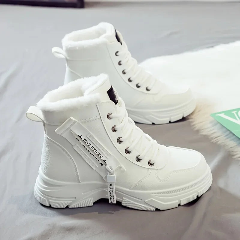 Winter Women Snow Boots Anti‑Slip Warm Fur Lined Martin Boots Casual Ankle Booties Fashion Outdoor Daily Wear Shoes