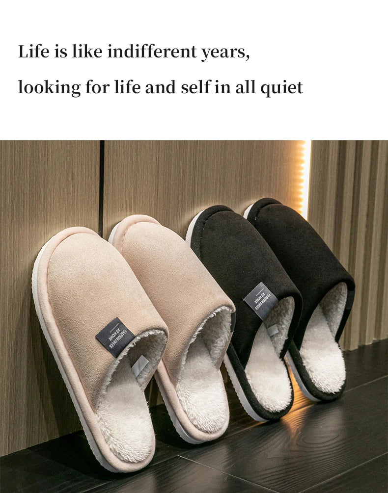 Men's Plush Winter Slippers – Warm Non-Slip House Shoes
