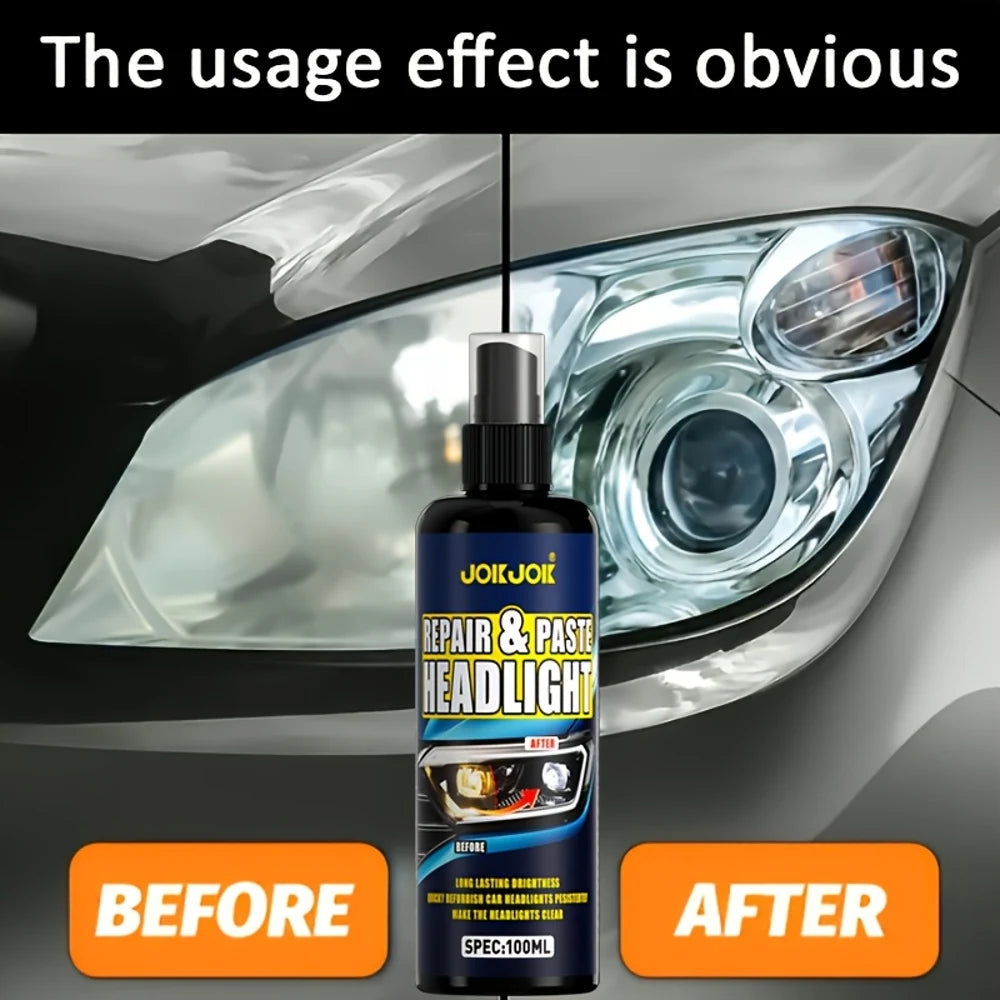 100ml Car Headlight Restoration Spray - Efficient Repair & Polish, Long-Lasting Clarity, Ideal for Automotive Lighting
